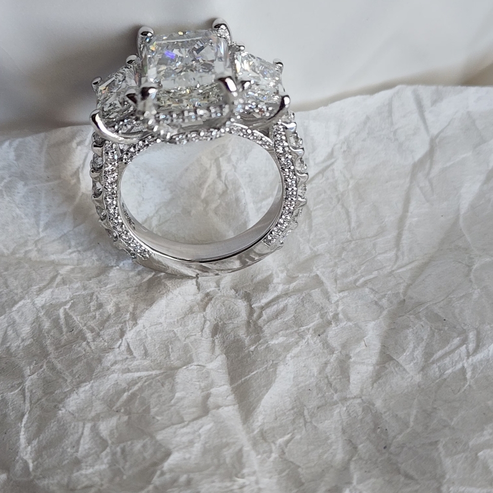 9.02 Total CT Lab Grown Platinum Engagement Ring  IGI Size 6 - Picture 6 of 16